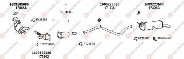 EUROREPAR EXH100549 - Система выпуска ОГ autosila-amz.com