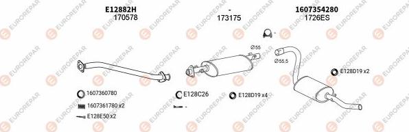 EUROREPAR EXH100540 - Система выпуска ОГ autosila-amz.com