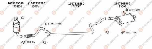 EUROREPAR EXH100555 - Система выпуска ОГ autosila-amz.com