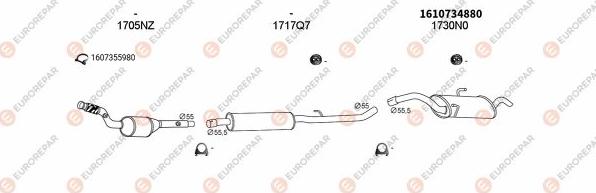 EUROREPAR EXH100581 - Система выпуска ОГ autosila-amz.com