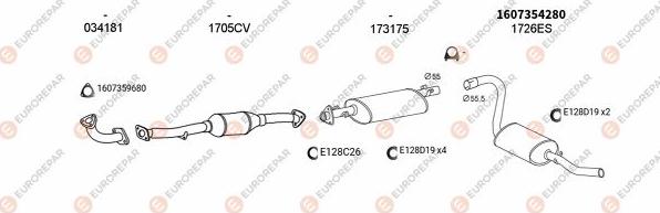 EUROREPAR EXH100583 - Система выпуска ОГ autosila-amz.com