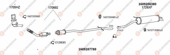 EUROREPAR EXH100587 - Система выпуска ОГ autosila-amz.com