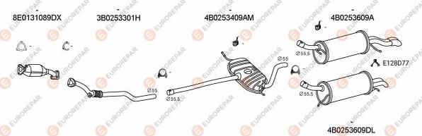 EUROREPAR EXH100044 - Система выпуска ОГ autosila-amz.com