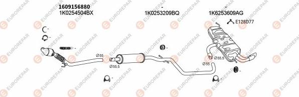 EUROREPAR EXH100043 - Система выпуска ОГ autosila-amz.com