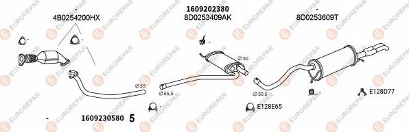 EUROREPAR EXH100036 - Система выпуска ОГ autosila-amz.com