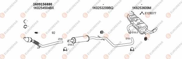 EUROREPAR EXH100071 - Система выпуска ОГ autosila-amz.com