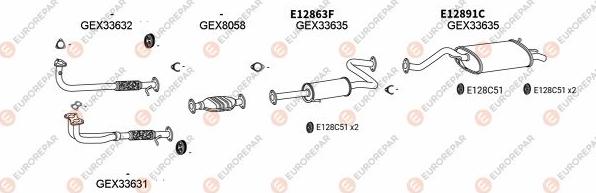 EUROREPAR EXH100110 - Система выпуска ОГ autosila-amz.com
