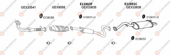 EUROREPAR EXH100112 - Система выпуска ОГ autosila-amz.com