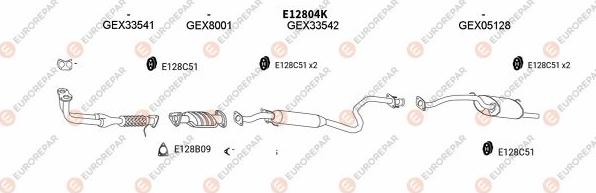 EUROREPAR EXH100124 - Система выпуска ОГ autosila-amz.com