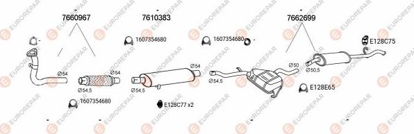 EUROREPAR EXH100840 - Система выпуска ОГ autosila-amz.com