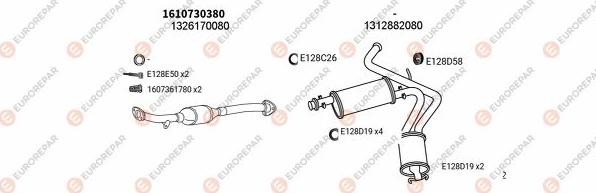 EUROREPAR EXH100848 - Система выпуска ОГ autosila-amz.com
