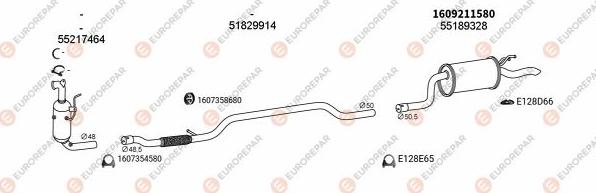 EUROREPAR EXH100881 - Система выпуска ОГ autosila-amz.com