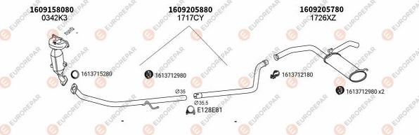 EUROREPAR EXH100350 - Система выпуска ОГ autosila-amz.com