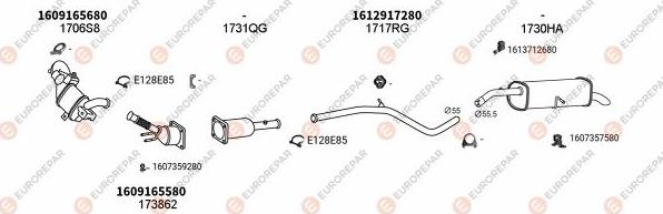 EUROREPAR EXH101960 - Система выпуска ОГ autosila-amz.com
