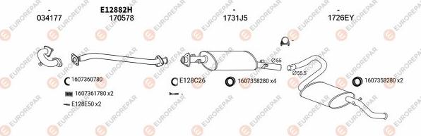 EUROREPAR EXH101936 - Система выпуска ОГ autosila-amz.com