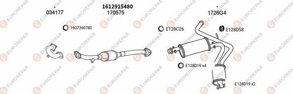 EUROREPAR EXH101920 - Система выпуска ОГ autosila-amz.com