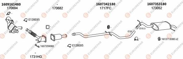 EUROREPAR EXH101974 - Система выпуска ОГ autosila-amz.com
