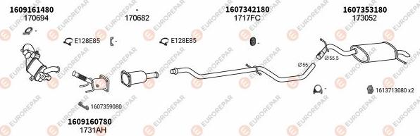 EUROREPAR EXH101975 - Система выпуска ОГ autosila-amz.com