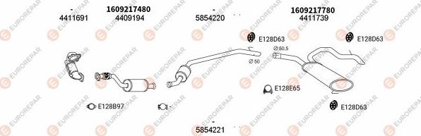 EUROREPAR EXH101436 - Система выпуска ОГ autosila-amz.com
