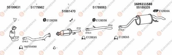 EUROREPAR EXH101504 - Система выпуска ОГ autosila-amz.com