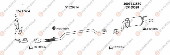 EUROREPAR EXH101502 - Система выпуска ОГ autosila-amz.com