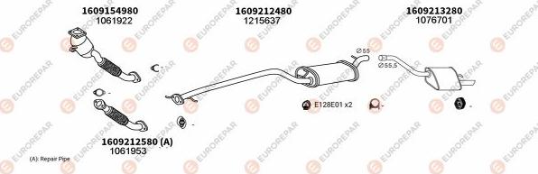 EUROREPAR EXH101014 - Система выпуска ОГ autosila-amz.com