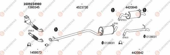 EUROREPAR EXH101070 - Система выпуска ОГ autosila-amz.com