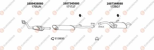 EUROREPAR EXH101802 - Система выпуска ОГ autosila-amz.com