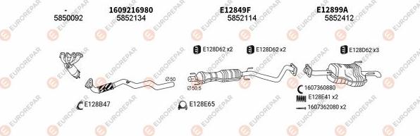 EUROREPAR EXH101383 - Система выпуска ОГ autosila-amz.com