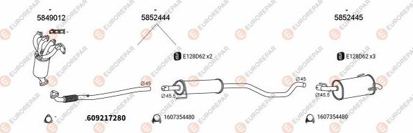 EUROREPAR EXH101331 - Система выпуска ОГ autosila-amz.com