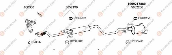 EUROREPAR EXH101332 - Система выпуска ОГ autosila-amz.com