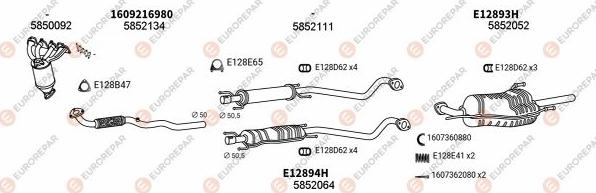 EUROREPAR EXH101291 - Система выпуска ОГ autosila-amz.com