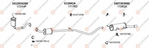 EUROREPAR EXH101786 - Система выпуска ОГ autosila-amz.com