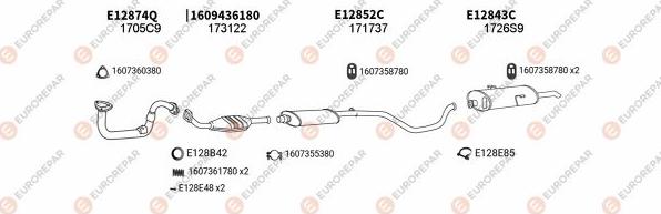 EUROREPAR EXH101721 - Система выпуска ОГ autosila-amz.com