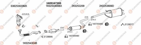 EUROREPAR EXH103442 - Система выпуска ОГ autosila-amz.com