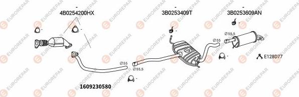 EUROREPAR EXH103462 - Система выпуска ОГ autosila-amz.com