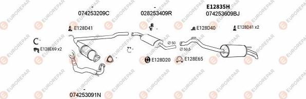 EUROREPAR EXH103480 - Система выпуска ОГ autosila-amz.com