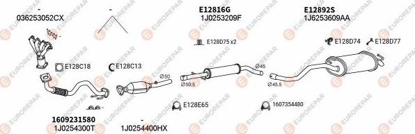 EUROREPAR EXH103481 - Система выпуска ОГ autosila-amz.com