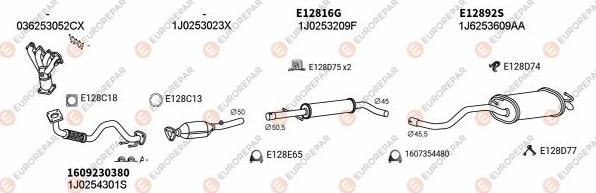 EUROREPAR EXH103569 - Система выпуска ОГ autosila-amz.com