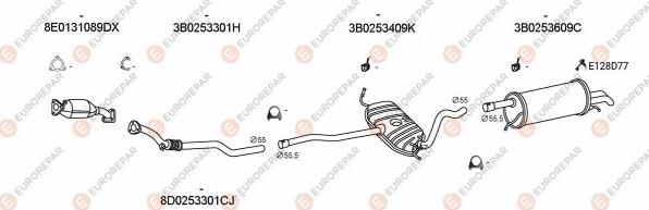 EUROREPAR EXH103509 - Система выпуска ОГ autosila-amz.com