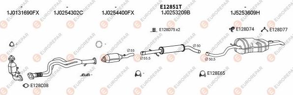 EUROREPAR EXH103507 - Система выпуска ОГ autosila-amz.com