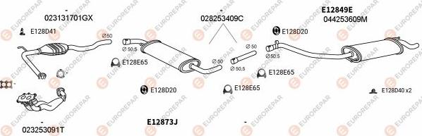 EUROREPAR EXH103601 - Система выпуска ОГ autosila-amz.com