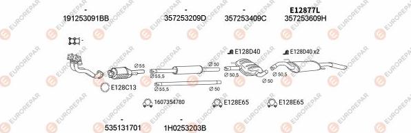 EUROREPAR EXH103358 - Система выпуска ОГ autosila-amz.com