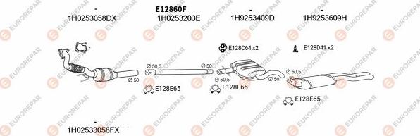 EUROREPAR EXH103314 - Система выпуска ОГ autosila-amz.com