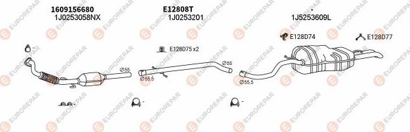 EUROREPAR EXH102965 - Система выпуска ОГ autosila-amz.com