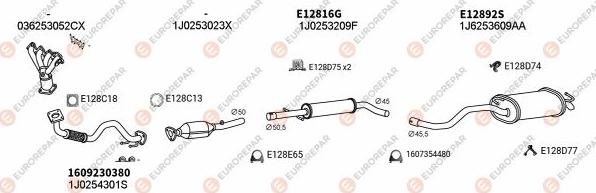 EUROREPAR EXH102932 - Система выпуска ОГ autosila-amz.com