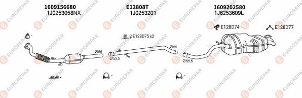 EUROREPAR EXH102937 - Система выпуска ОГ autosila-amz.com