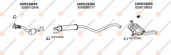 EUROREPAR EXH102412 - Система выпуска ОГ autosila-amz.com