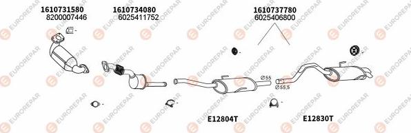 EUROREPAR EXH102519 - Система выпуска ОГ autosila-amz.com