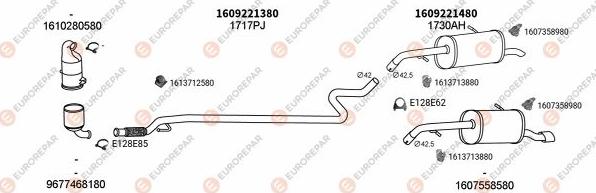 EUROREPAR EXH102051 - Система выпуска ОГ autosila-amz.com